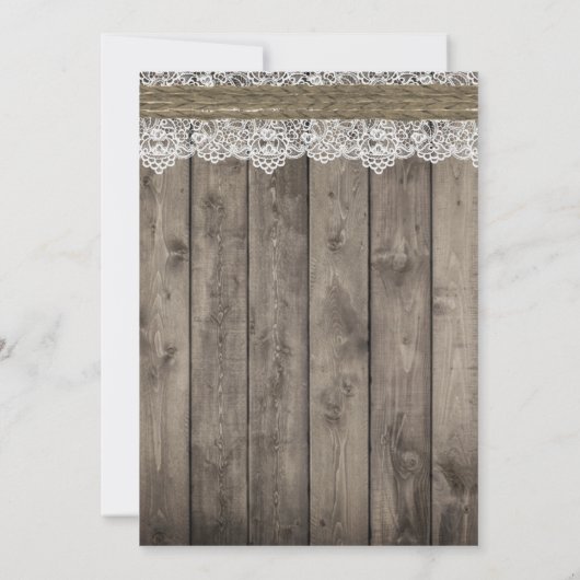 ピンク素朴デイジーフローラホワイトレースブライダルシャワー 招待状 (裏面)