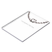 ピンク素朴ハートつる植物カスタムシッパーソナライズされたク ノートブック (左側)