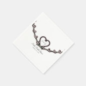 ピンク素朴ハートつる植物ブライダルシャワーカスタムパーティー スタンダードカクテルナプキン (角)