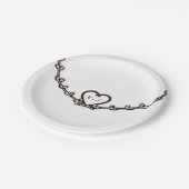 ピンク素朴ハートつる植物ブライダルシャワーカスタムパーティー ペーパープレート (アングル)