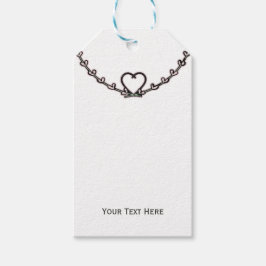 ピンク素朴ハートつる植物ブライダルシャワーパーティーの好意 ギフトタグ