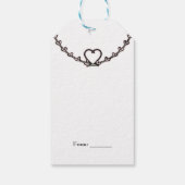 ピンク素朴ハートつる植物ブライダルシャワーパーティーの好意 ギフトタグ (裏面)