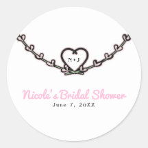 ピンク素朴ハートつる植物ブライダルシャワーパーティーの好意