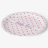 ピンク素朴ハートバレンティンデイコレクション ペーパープレート (アングル)