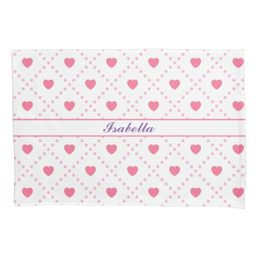 ピンク素朴ハートバレンティンデイコレクション 枕カバー (正面)