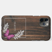 ピンク素朴バタフライケース – メイトiPhoneケース Case-Mate iPhoneケース (裏面(横))
