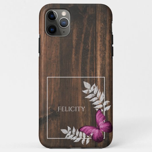 ピンク素朴バタフライケース – メイトiPhoneケース Case-Mate iPhoneケース (裏面)