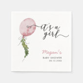 ピンク素朴バルーンボーイベビーシャワーナプキン スタンダードカクテルナプキン (正面)