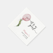 ピンク素朴バルーンボーイベビーシャワーナプキン スタンダードカクテルナプキン (角)