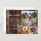 ピンク素朴パープルイエロートランクパーティードームシャワー インビテーションポストカード (正面/裏面)