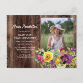 ピンク素朴パープルイエロートランクパーティードームシャワー インビテーションポストカード (正面)