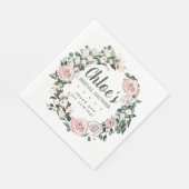 ピンク素朴パープルフローラブライダルシャワーありがとう スタンダードランチョンナプキン (角)