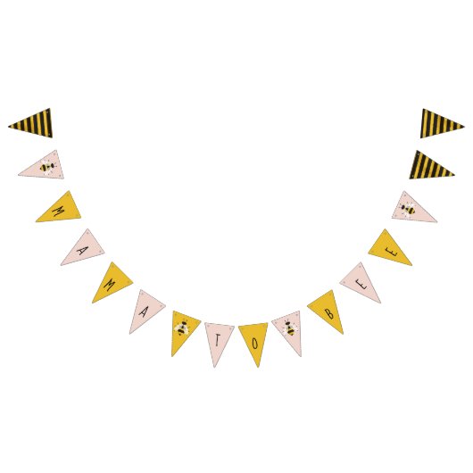 ピンク素朴ビー図解入りの、写真付きのバンティングのバナー記号 バンティングフラッグ (全)