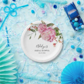 ピンク素朴フラワーグリーンブライダルシャワー ペーパープレート (パーティー)