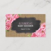 ピンク素朴フローラおむつラッフルチケットゲーム エンクロージャーカード (裏面)