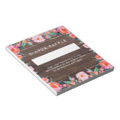 ピンク素朴フローラおむつラッフル ノートパッド (アングル)