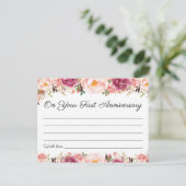 ピンク素朴フローラの結婚タイムカプセルカード ポストカード (スタンド正面)