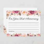 ピンク素朴フローラの結婚タイムカプセルカード ポストカード (正面/裏面)