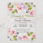 ピンク素朴フローラオンホワイトウッドブライダルブランチ (正面/裏面)