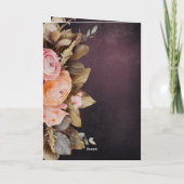 ピンク素朴フローラグリーンユーカリ結婚ス 招待状 (裏面)