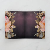 ピンク素朴フローラグリーンユーカリ結婚ス 招待状 (内部)