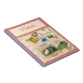 ピンク素朴フローラスクラップブック ノートブック (右側)