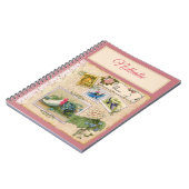 ピンク素朴フローラスクラップブック ノートブック (左側)