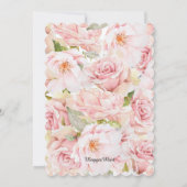 ピンク素朴フローラストリングライトリハーサルディナー 招待状 (裏面)