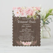 ピンク素朴フローラストリングライトリハーサルディナー 招待状 (スタンド正面)