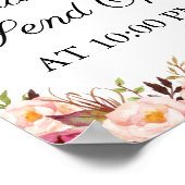 ピンク素朴フローラスパーカー送信サインポスター ポスター (角)