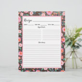 ピンク素朴フローラダークウッドレシピバインダーページ (スタンド正面)