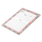 ピンク素朴フローラバーラップレシピ ノートパッド (アングル)