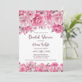 ピンク素朴フローラブライダルシャワー 招待状 (スタンド正面)