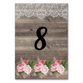 ピンク素朴フローラブーケレーステーブル番号 テーブルナンバー