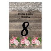 ピンク素朴フローラブーケレーステーブル番号 テーブルナンバー (裏面)