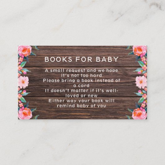 ピンク素朴フローラベビー エンクロージャーカード (正面)