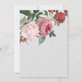 ピンク素朴フローラホワイトウッドブライダルシャワーインビタ 招待状 (裏面)