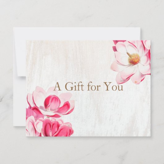 ピンク素朴フローラマグノリア風化木材 (正面)