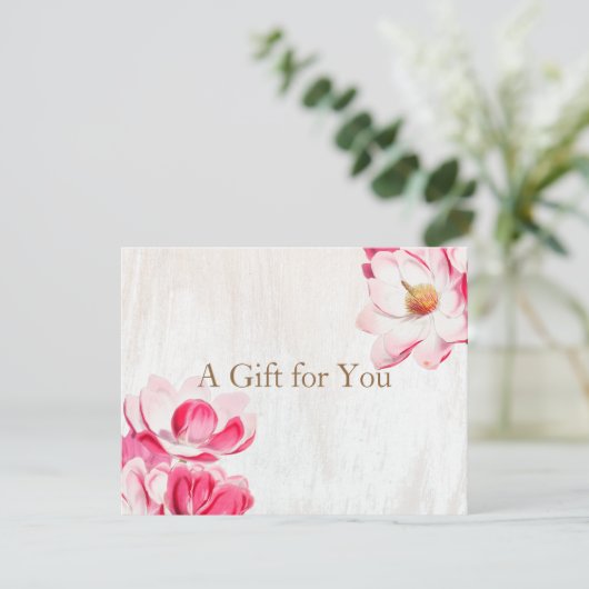 ピンク素朴フローラマグノリア風化木材 (スタンド正面)