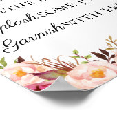 ピンク素朴フローラミモサバー標識 ポスター (角)