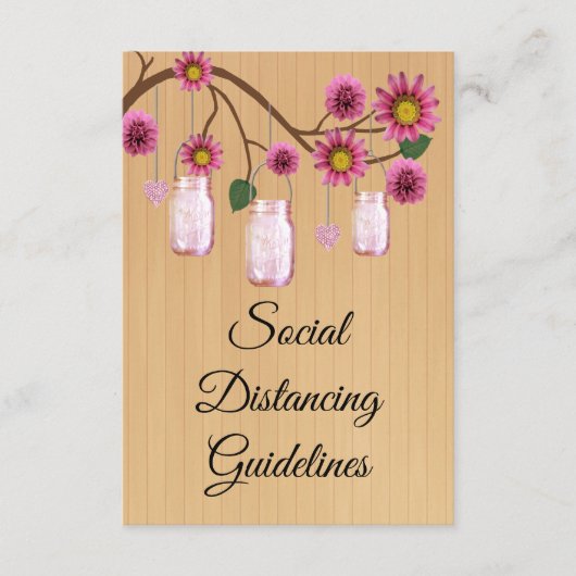 ピンク素朴フローラメーソンジャー安全対策 エンクロージャーカード (正面)