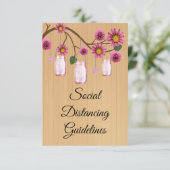 ピンク素朴フローラメーソンジャー安全対策 エンクロージャーカード (スタンド正面)