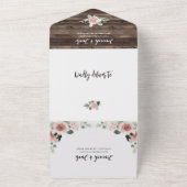 ピンク素朴フローラユーカリ糸ラ結婚イト オールインワン招待状 (外側)