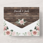 ピンク素朴フローラユーカリ糸ラ結婚イト オールインワン招待状 (裏面)