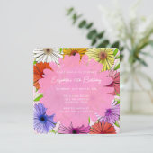 ピンク素朴フローラ春18th誕生日パーティー 招待状 (スタンド正面)