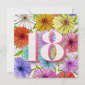 ピンク素朴フローラ春18th誕生日パーティー 招待状 (裏面)