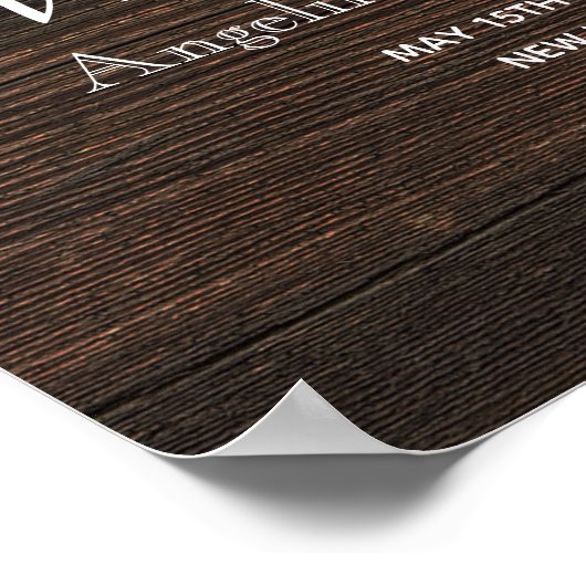 ピンク素朴フローラ歓迎結婚の ポスター (角)