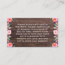 ピンク素朴フローラ水色ベビーシャワー