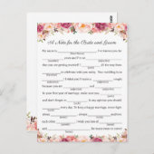 ピンク素朴フローラ結婚のアドバイスカード ポストカード (正面/裏面)