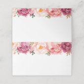 ピンク素朴フローラ結婚のフードラベルカード プレイスカード (外部開封)